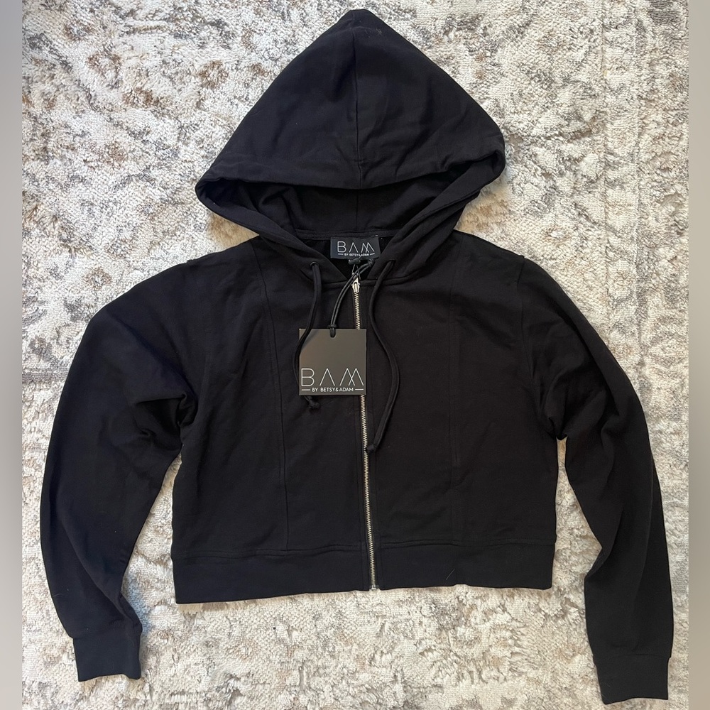 NWT BAM by Betsy and Adam Cropped Zip Hoodie